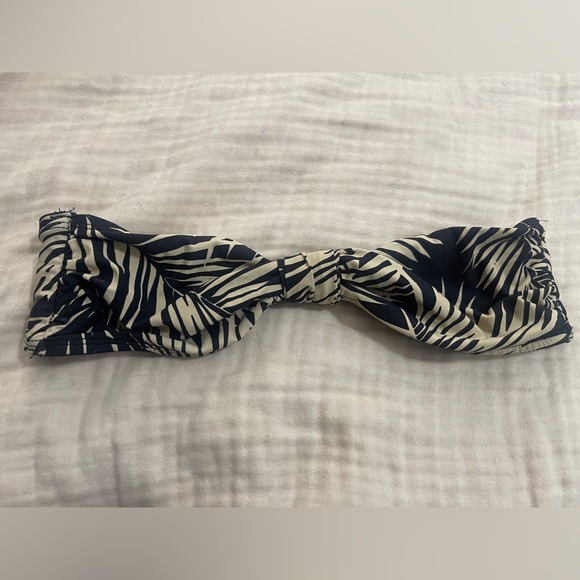 H&M Womens Bandeau Bikini Top Size 8 Cream Black Swimsuit - Picture 3 of 4